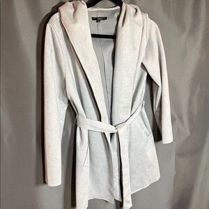 Blue/Gray Hooded Belted Coat